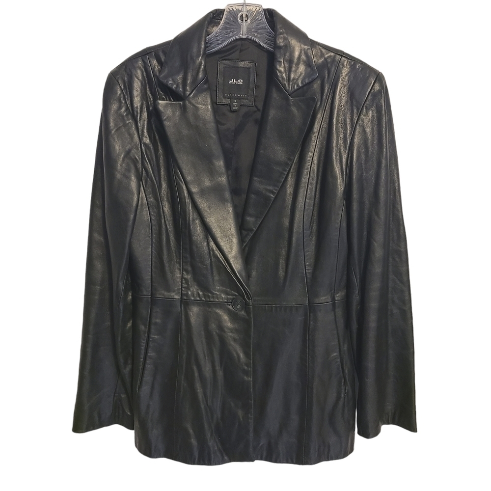 JLC New York Outwear | Women's Black Genuine Leather Jacket (Size Small)